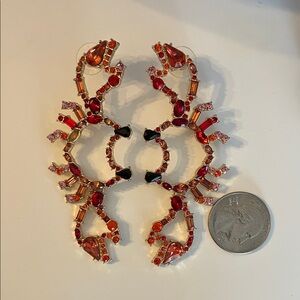 BaubleBar crab earrings Red and Black Statement Earrings